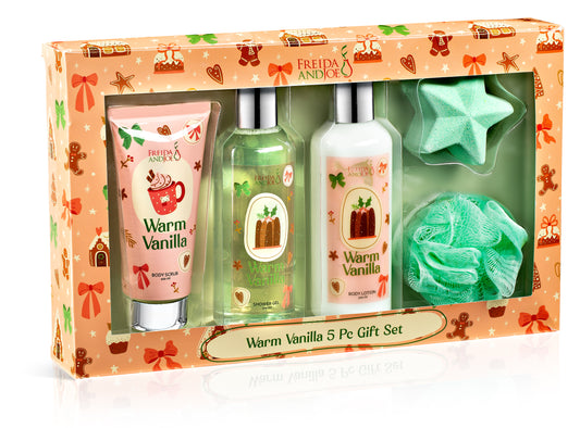 Warm Vanilla Fragrance 5-Piece Bath and Body Collection Gift Box