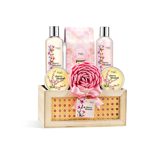 Cherry Blossom Spa Gift Basket for Women – Luxury Bath & Body Gift Set