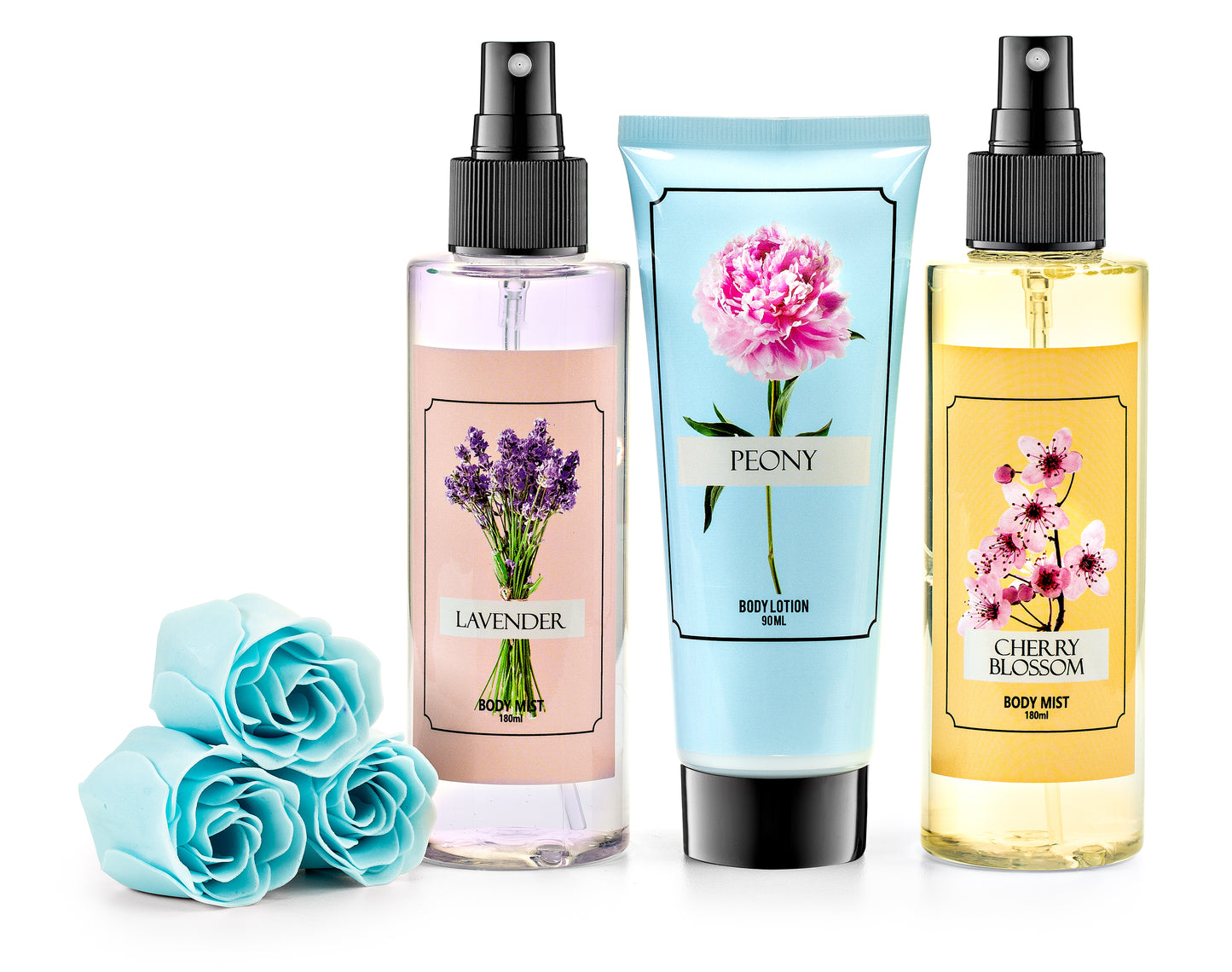 Cherry Blossom Lavender Peony Set – Mother's Day Spa Gift Basket for Mom, Luxury Bath & Body Set, Cherry Blossom, Lavender, Peony Scented Self Care Kit
