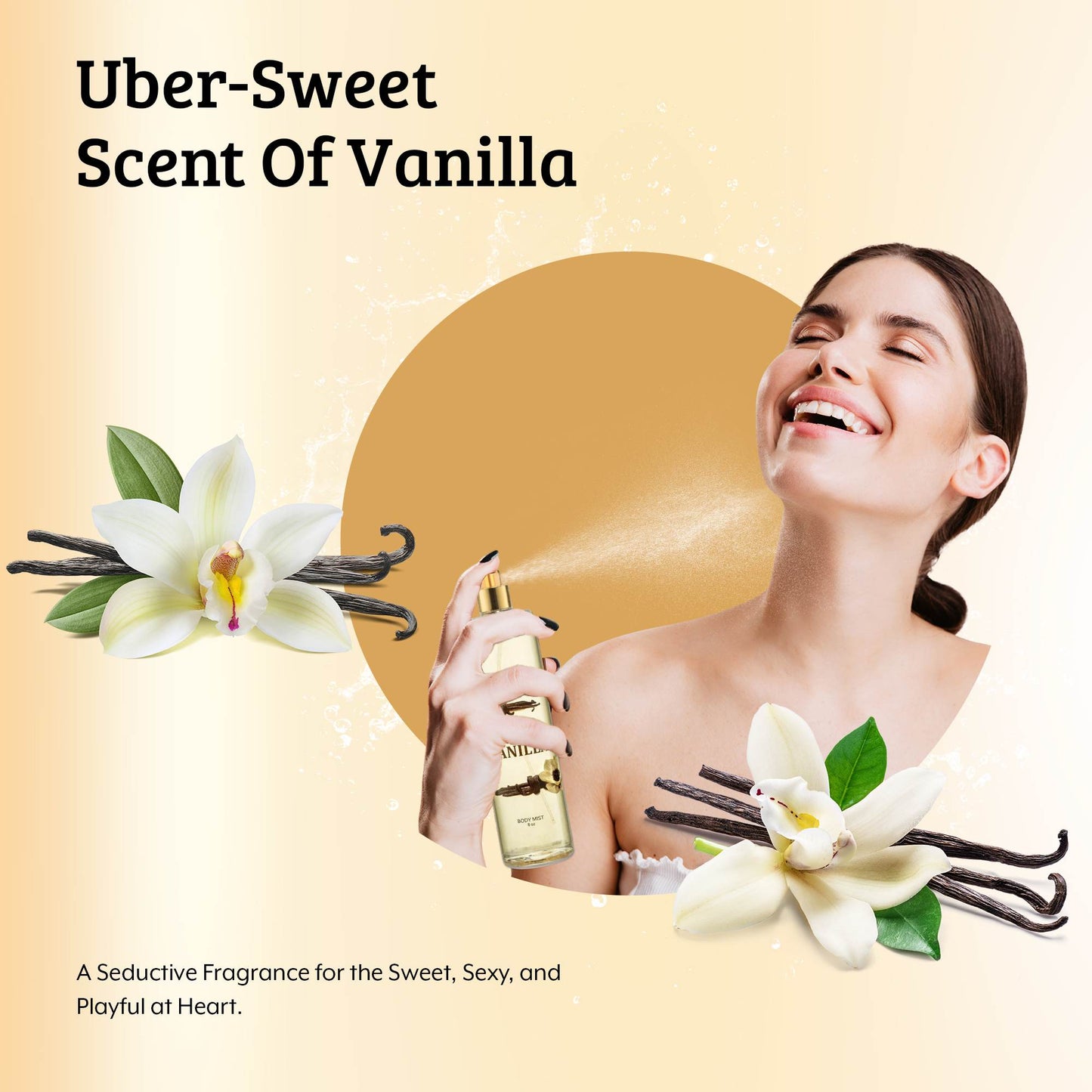 French Vanilla Fragrance Body Mist in 8oz Spray Bottle