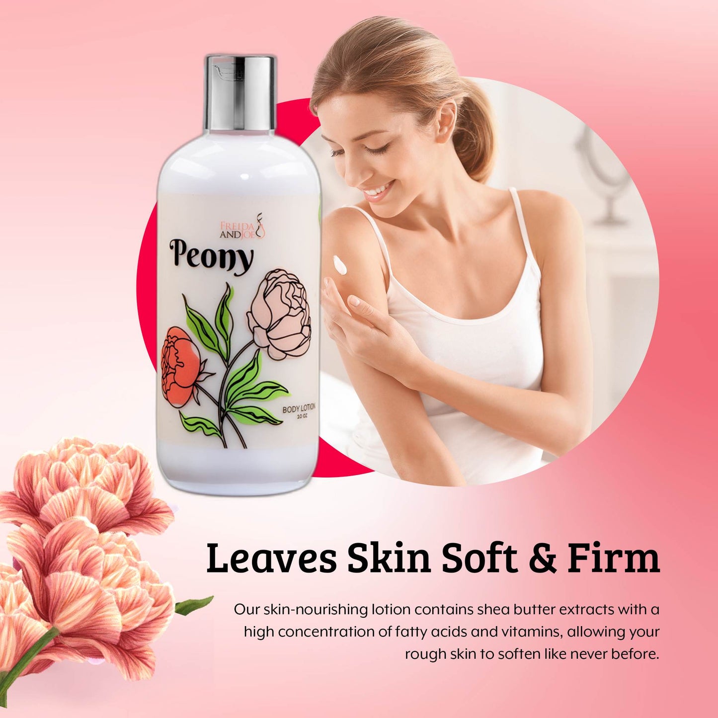 Peony Fragrance Body Lotion in 10oz Bottle
