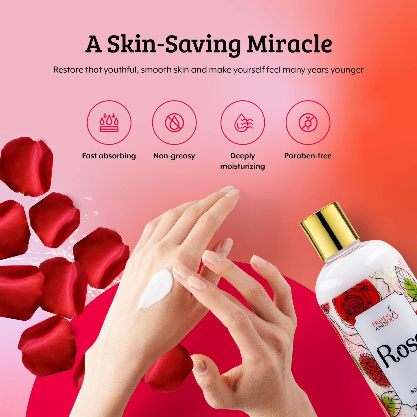 Rose Fragrance Body Lotion in 10oz Bottle