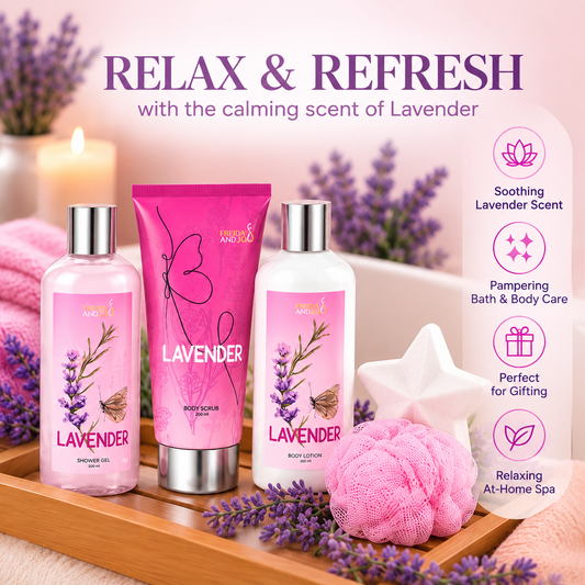 Lavender Spa Gift Box for Women – Luxury Bath & Body Gift Set