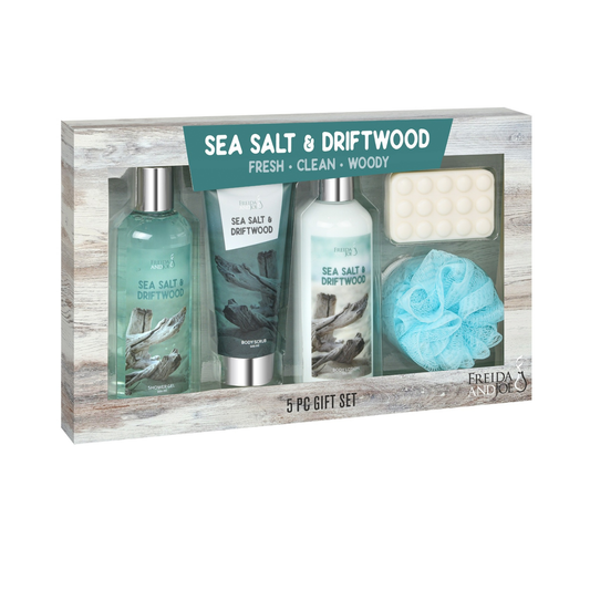 Sea Salt & Driftwood Spa Gift Set for Men-5 piece