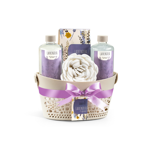 Lavender Bath & Body Spa Gift Set Basket