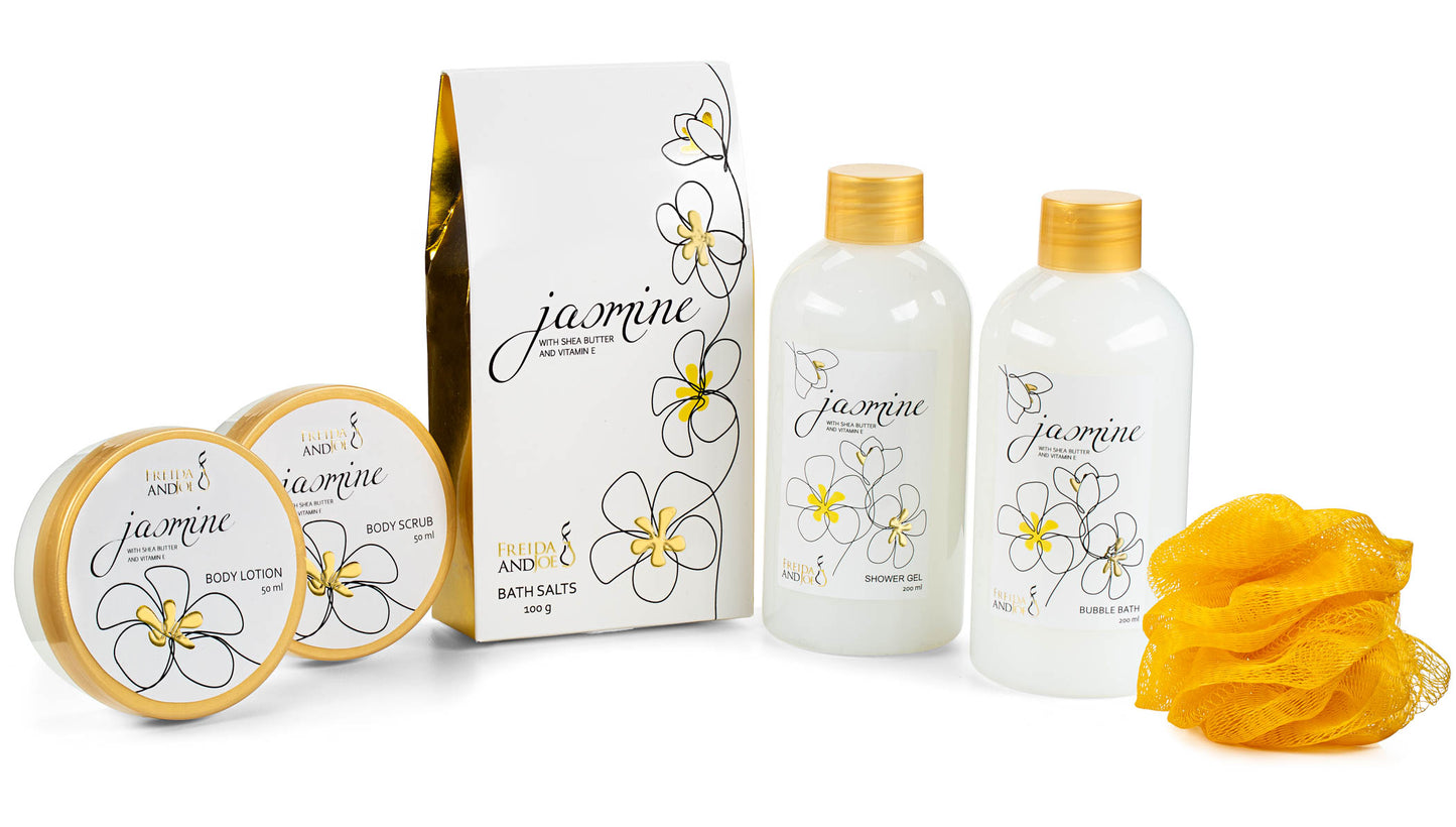 Jasmine Bath & Body Gift Set in White Tissue Box