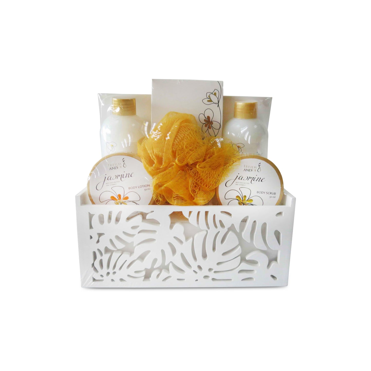 Jasmine Bath & Body Gift Set in White Tissue Box