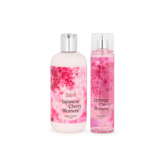 Japanese Cherry Blossom Fragrance 10oz Body Lotion and 8oz Body Mist Spray Bundle