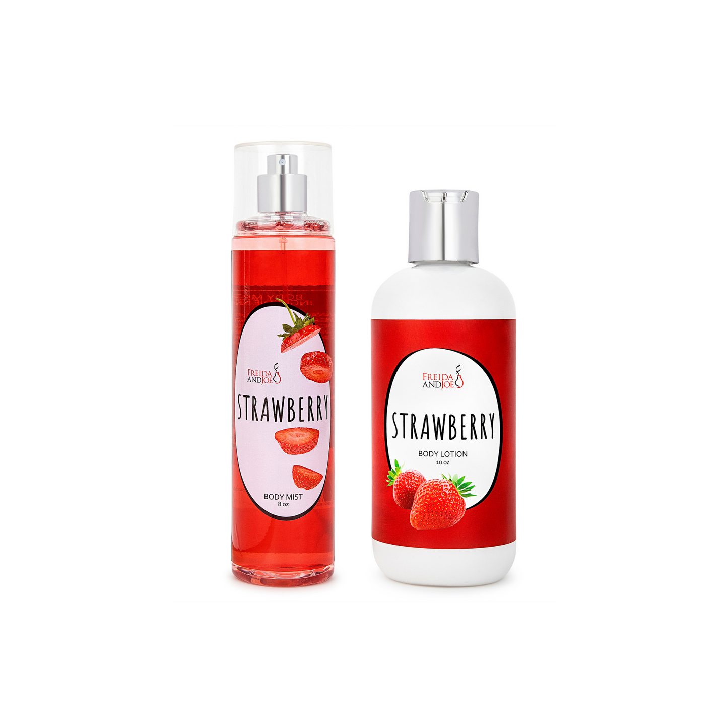 Strawberry Fragrance 10oz Body Lotion and 8oz Body Mist Spray Bundle