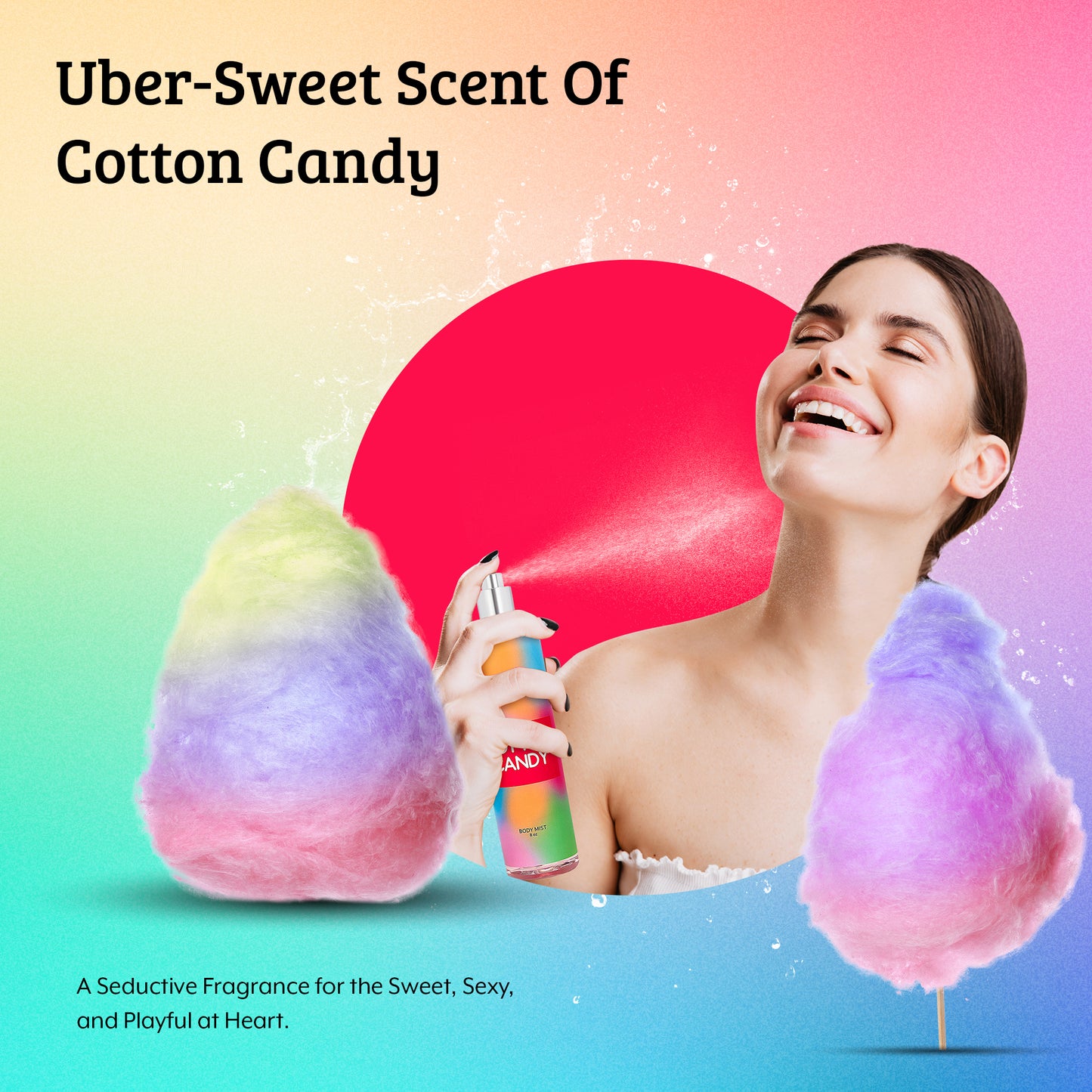 Cotton Candy Fragrance Body Mist in 8oz Spray Bottle