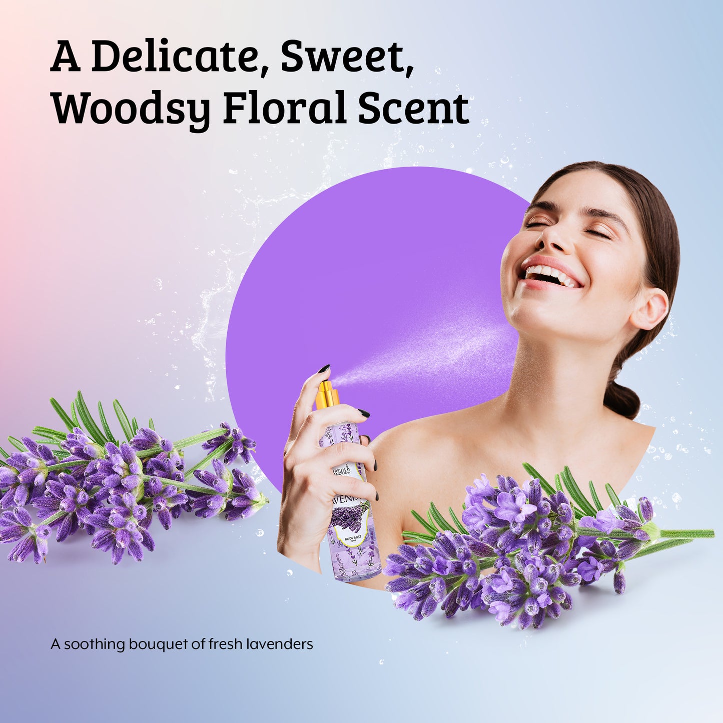 Lavender Fragrance Body Mist in 8oz Spray Bottle