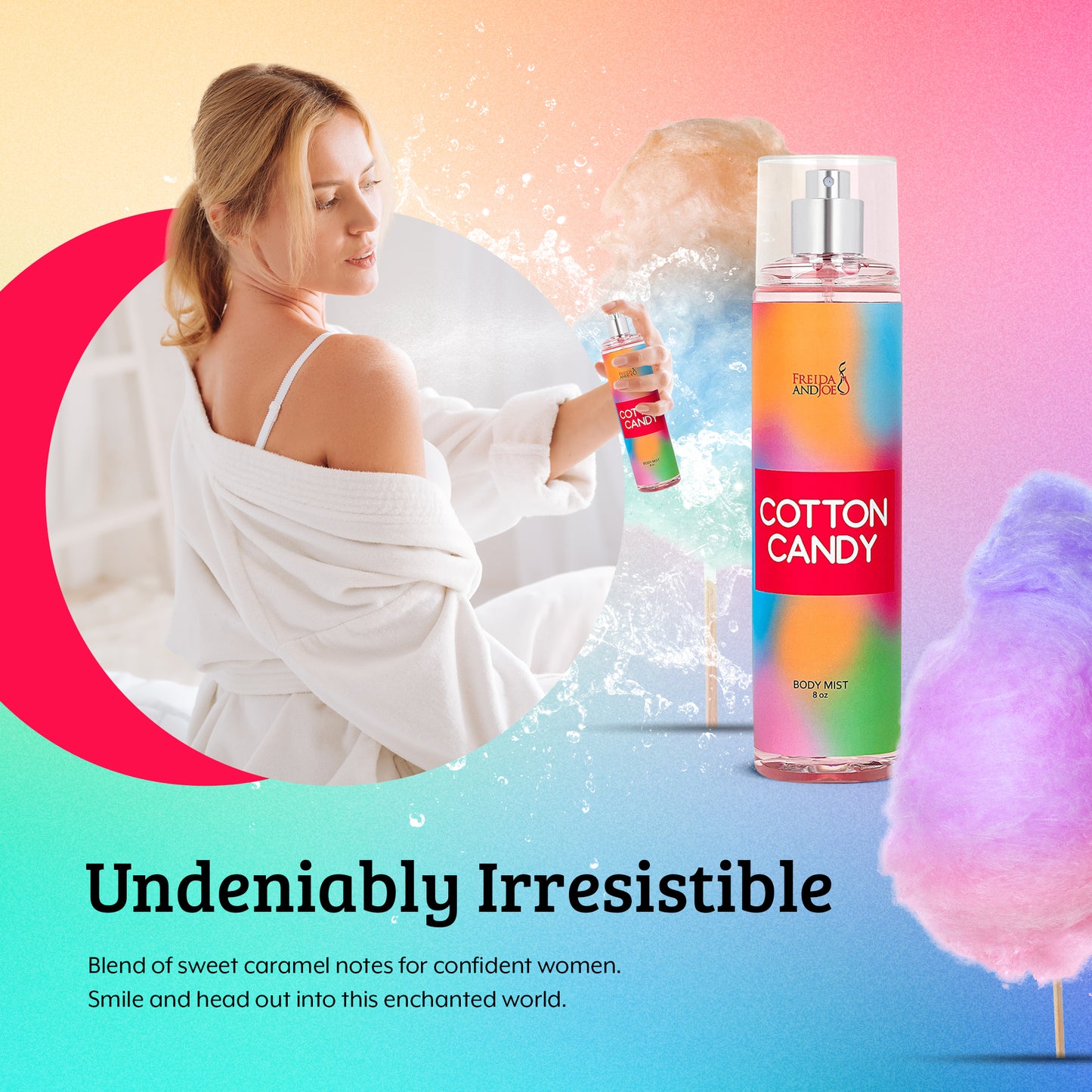 Cotton Candy Fragrance Body Mist in 8oz Spray Bottle