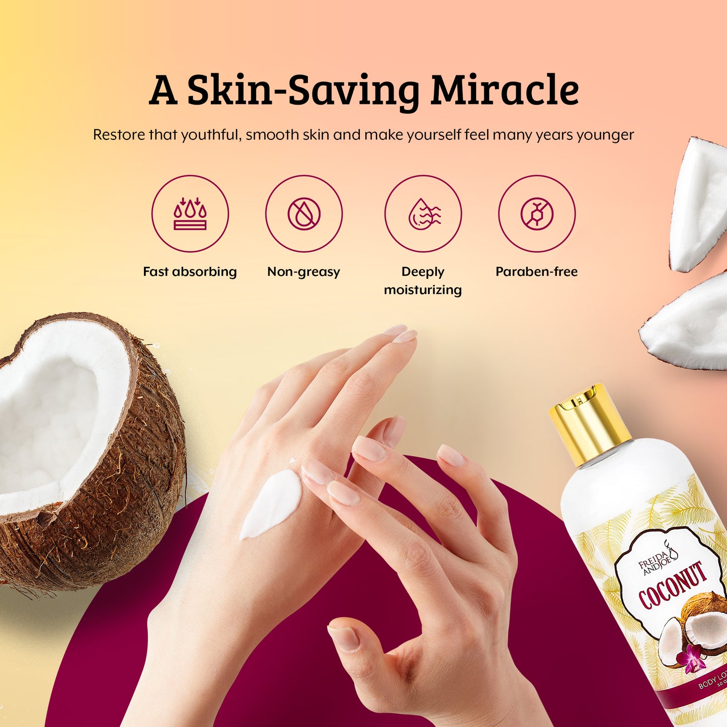 Coconut Fragrance Body Lotion in 10oz Bottle