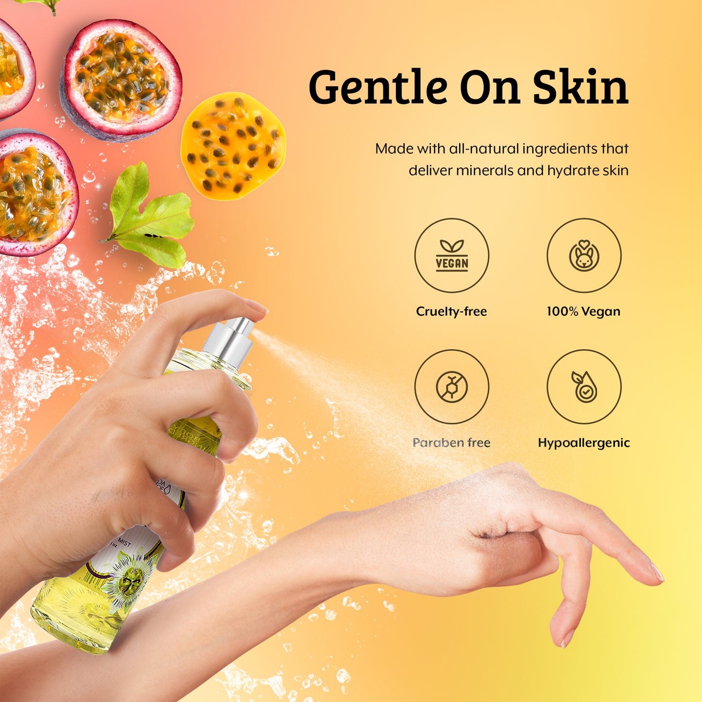 Passion Fruit Fragrance Body Mist in 8oz Spray Bottle