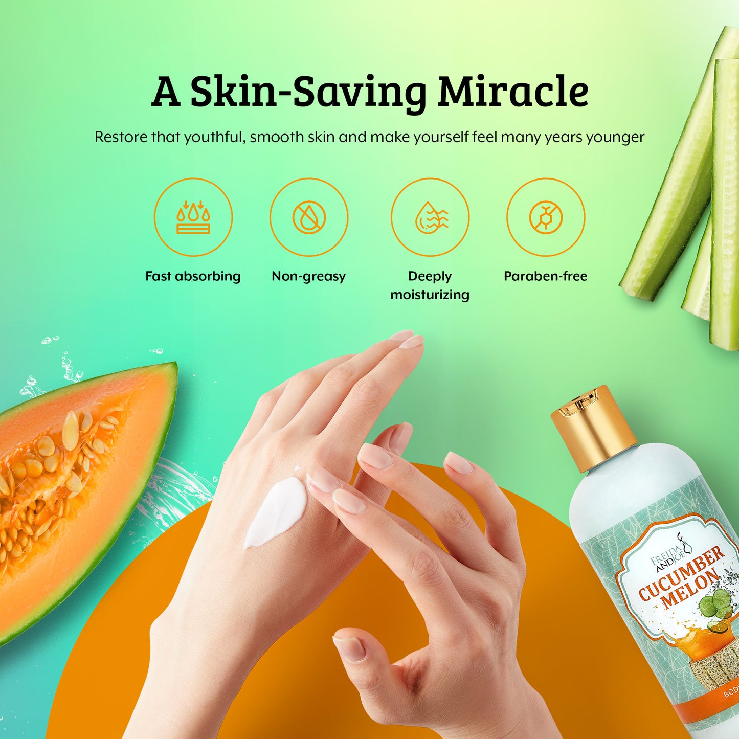 Cucumber Melon Fragrance Body Lotion in 10oz Bottle