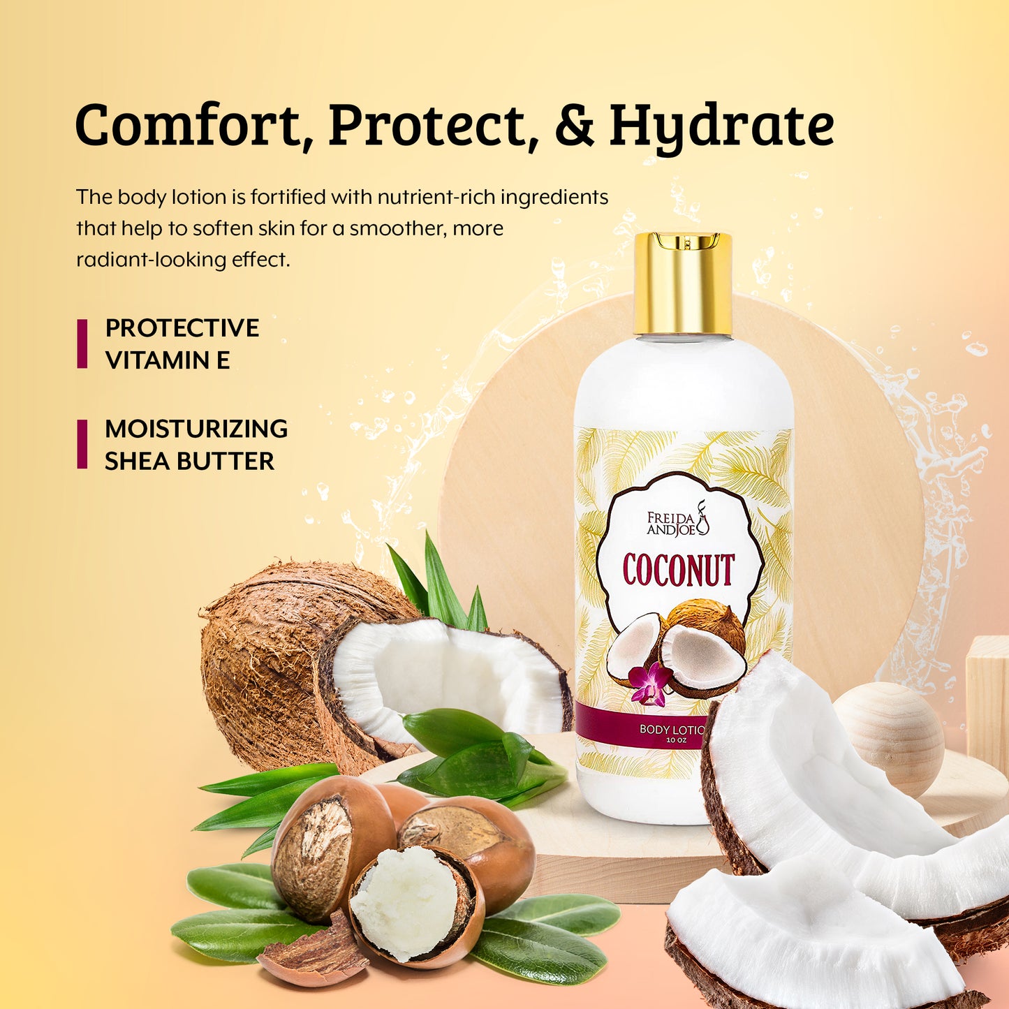 Coconut Fragrance Body Lotion in 10oz Bottle