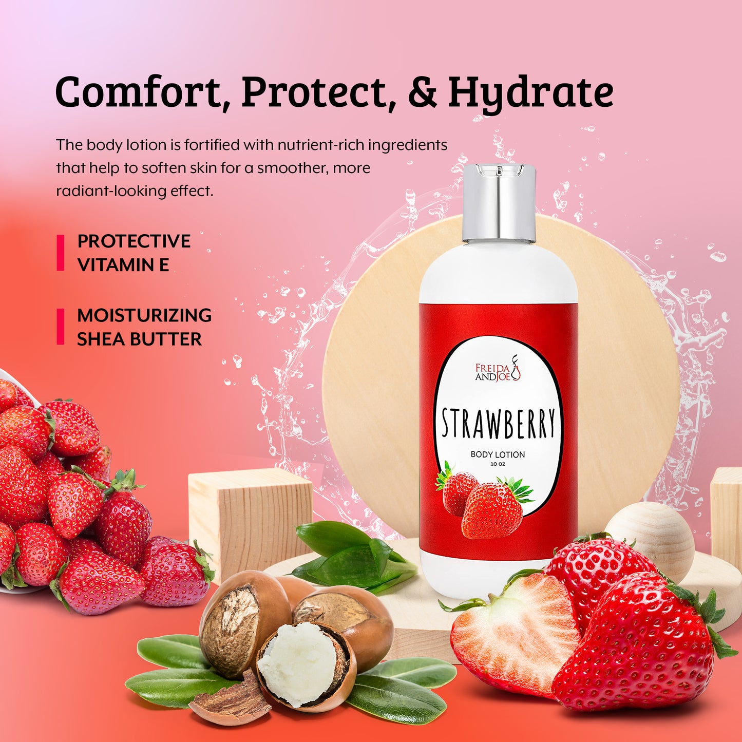 Strawberry Fragrance Body Lotion in 10oz Bottle