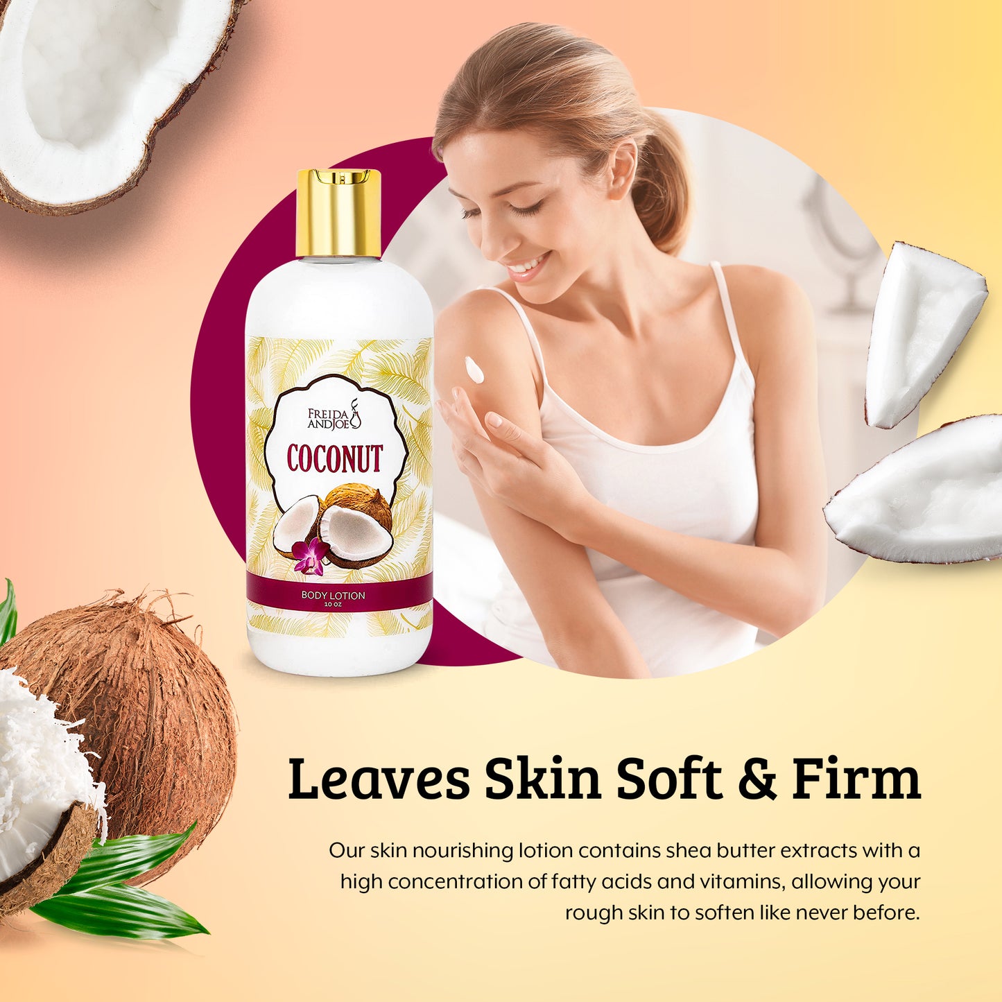 Coconut Fragrance Body Lotion in 10oz Bottle