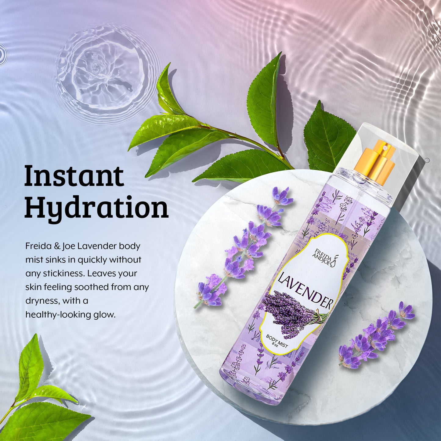 Lavender Fragrance Body Mist in 8oz Spray Bottle