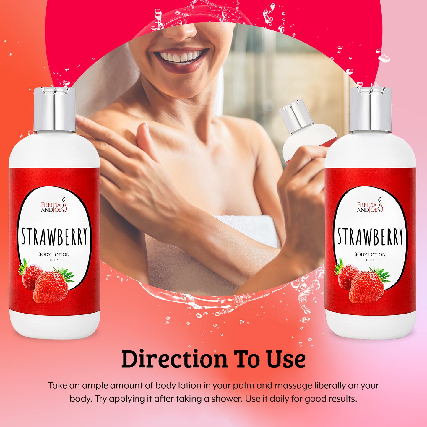 Strawberry Fragrance Body Lotion in 10oz Bottle