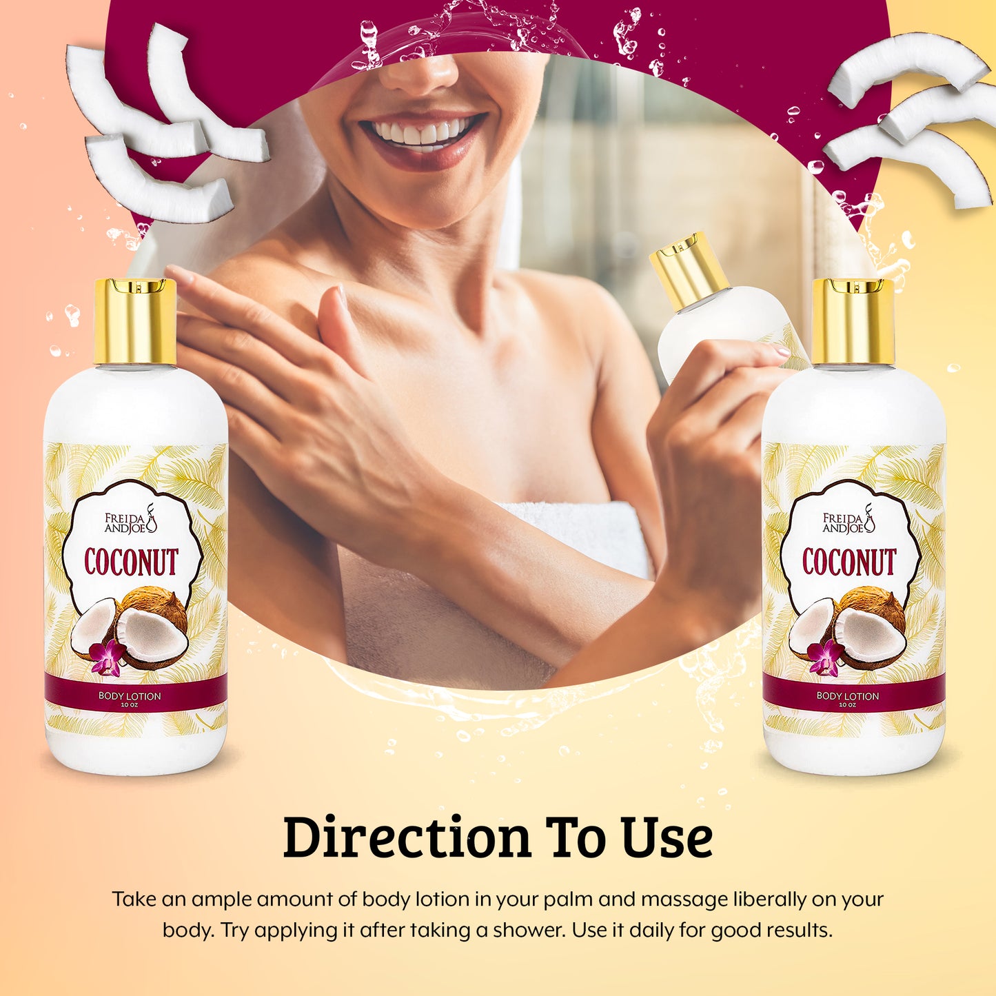 Coconut Fragrance Body Lotion in 10oz Bottle