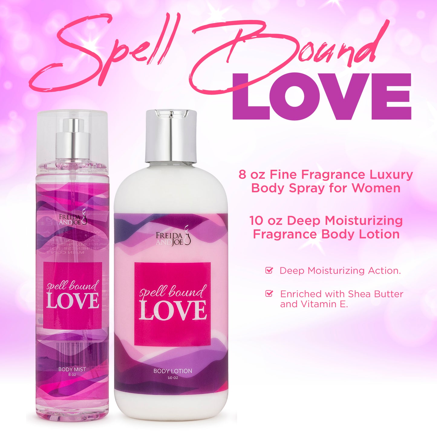 Spell Bound Love Fragrance 10oz Body Lotion and 8oz Body Mist Spray Bundle