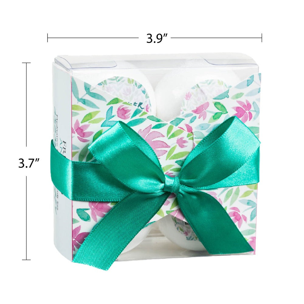 4 Bath Bombs With Essential Oils: Lavender, Mint, Yoga Sunrise, Green Tea.
