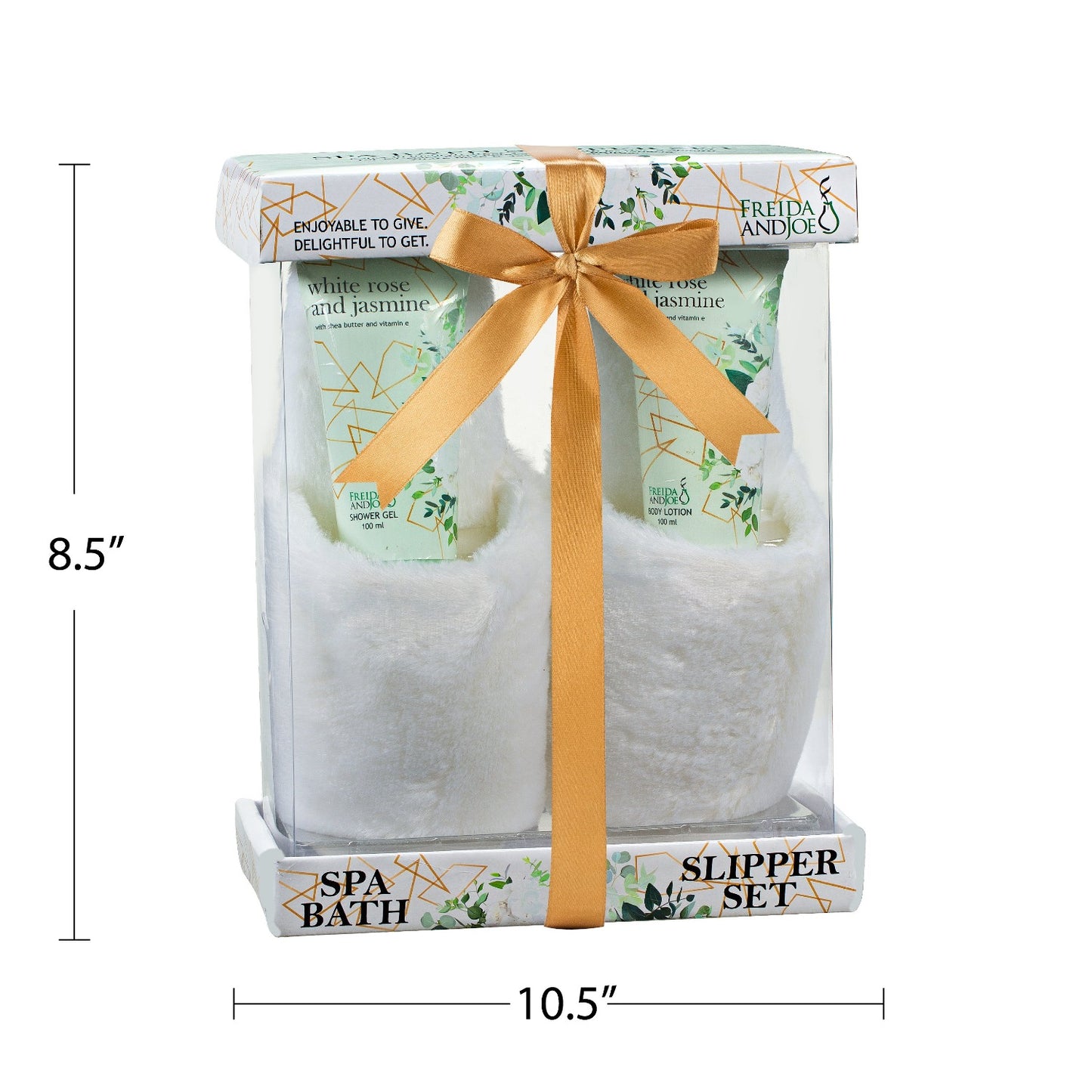 Luxury Slippers Bath & Body Spa Gift Set in White Rose Jasmine Fragrance