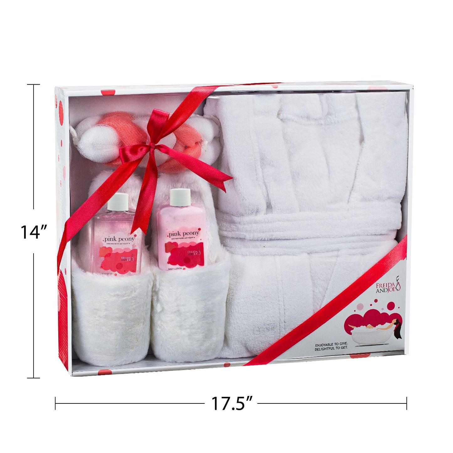 Luxury BathRobe Lush Slipper Spa Bath Body Set in Pink Peony Fragrance