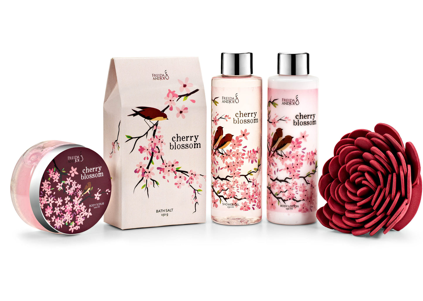 Elegant Modern Cherry Blossom Bath and Body Gift Set