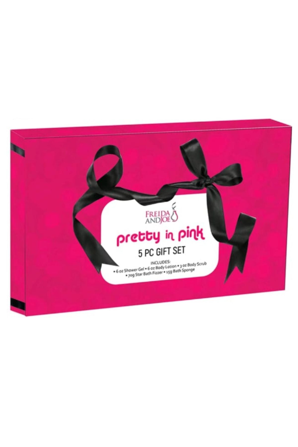 Pretty in Pink Fragrance Bath & Body Collection Gift Box, Includes Shower Gel, Body Lotion, Body Scrub, Bath Bomb & Sponge