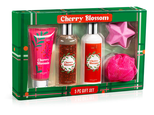 Cherry Blossom 5-Piece Bath and Body Collection Gift Box Set