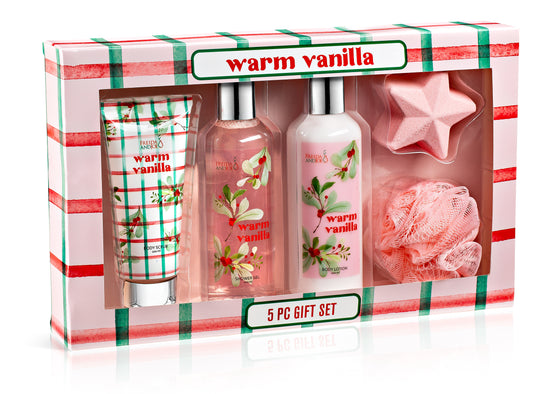 Warm Vanilla Fragrance 5-Piece Bath and Body Gift Box