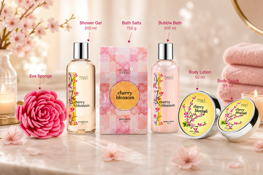 Cherry Blossom Spa Gift Basket for Women – Luxury Bath & Body Gift Set