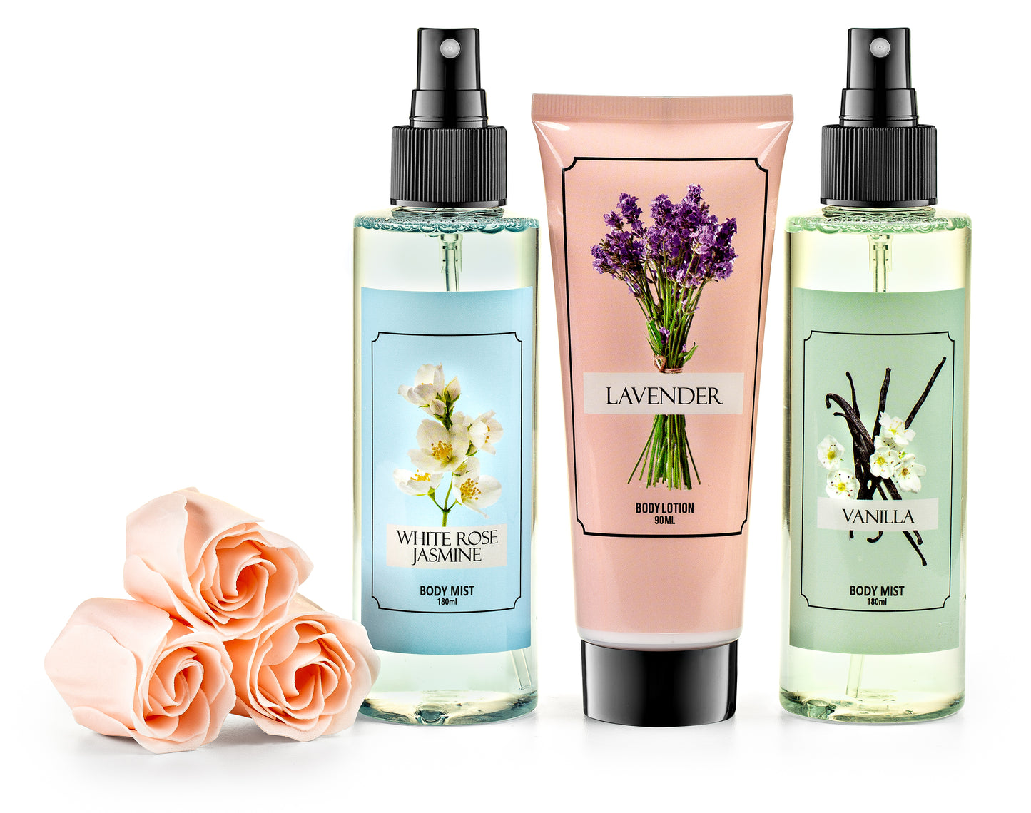 White Rose Jasmine Lavender Set – Mother's Day Spa Gift Basket for Mom, Luxury Bath & Body Set, White Rose Jasmine, Lavender, Vanilla Scented Self Care Kit