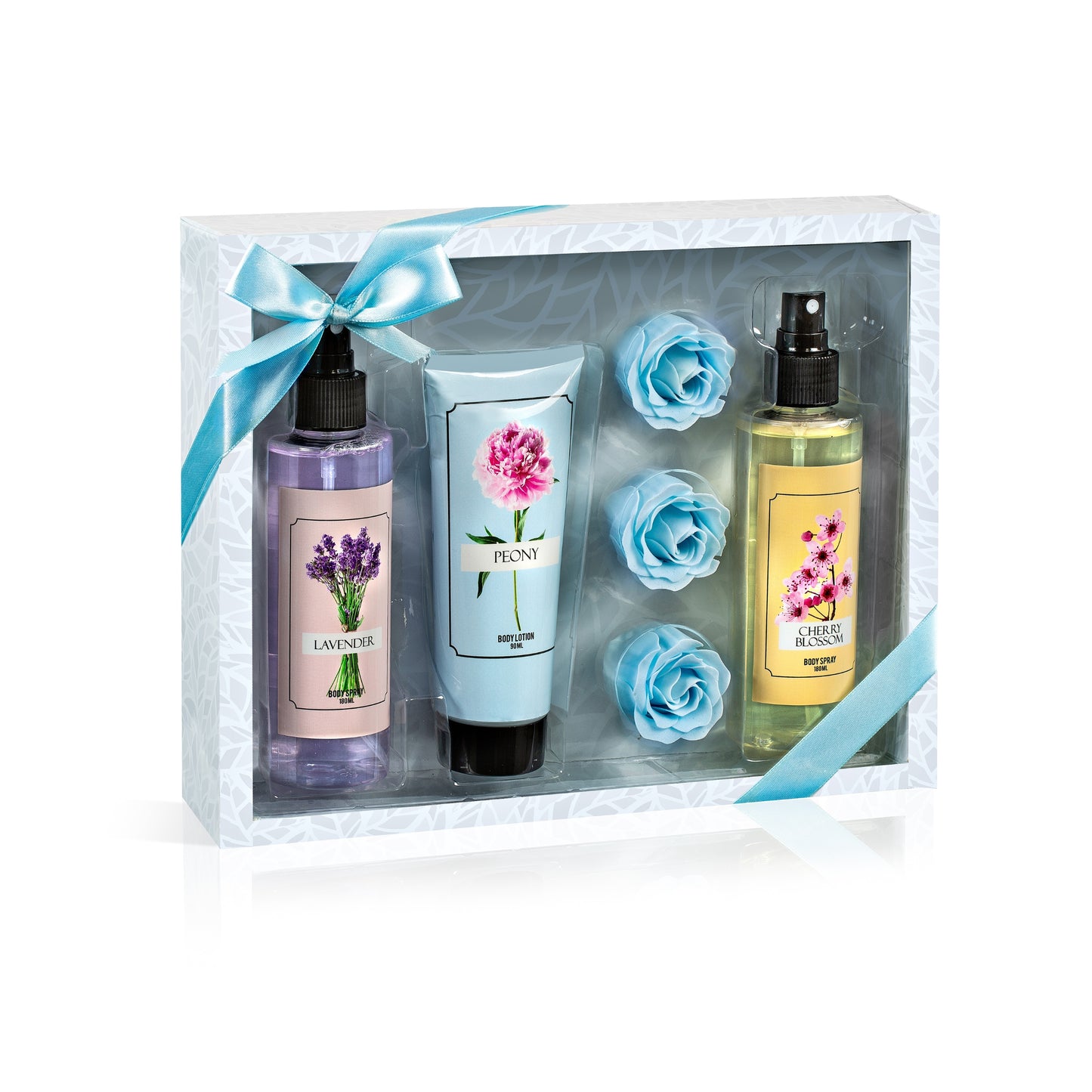 Cherry Blossom Lavender Peony Set – Mother's Day Spa Gift Basket for Mom, Luxury Bath & Body Set, Cherry Blossom, Lavender, Peony Scented Self Care Kit
