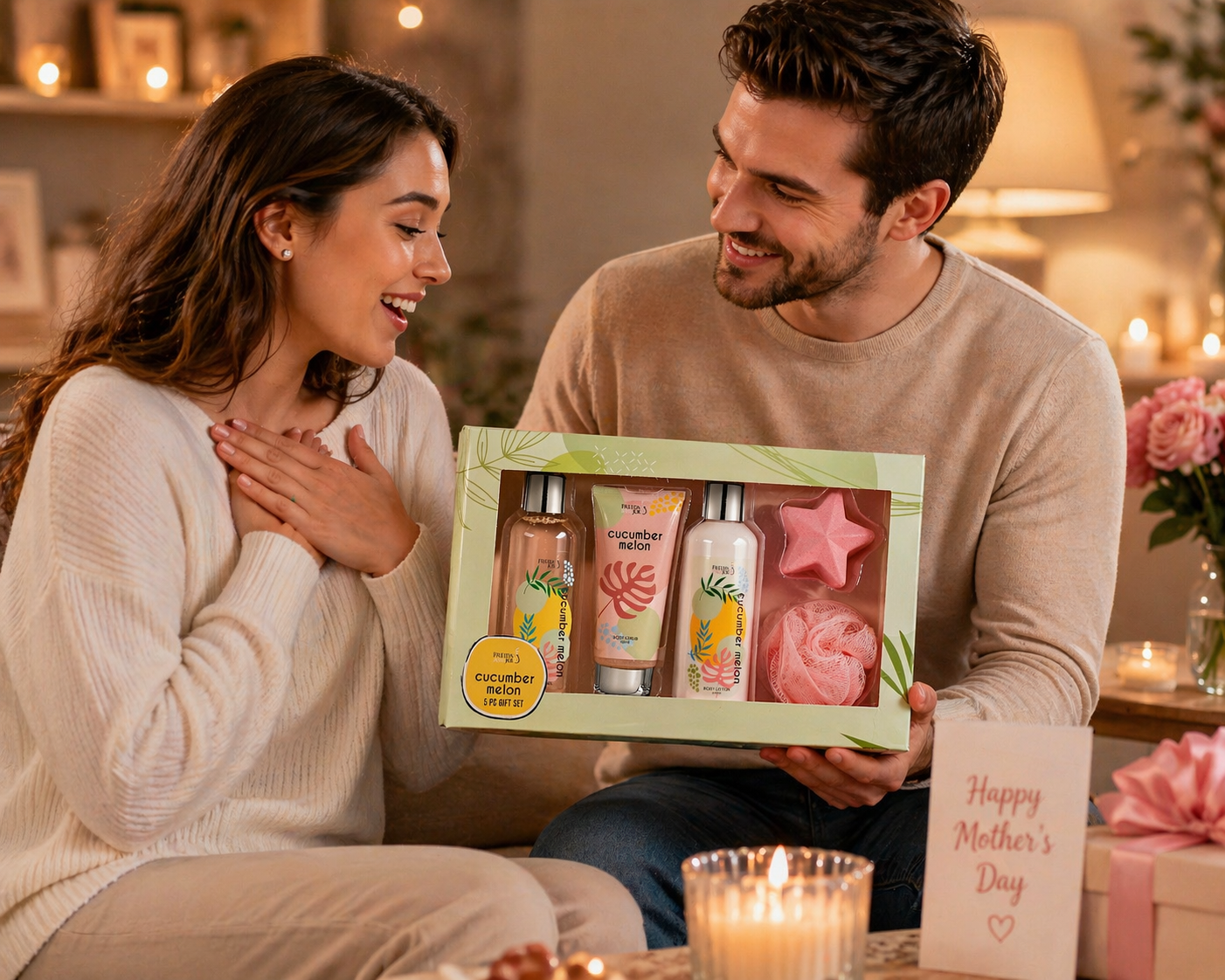 Cucumber Melon Spa Gift Box for Women – Luxury Bath & Body Gift Set