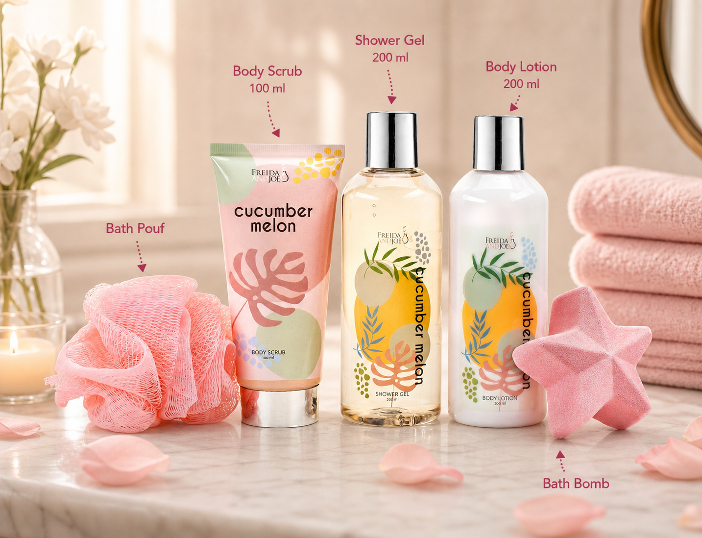 Cucumber Melon Spa Gift Box for Women – Luxury Bath & Body Gift Set