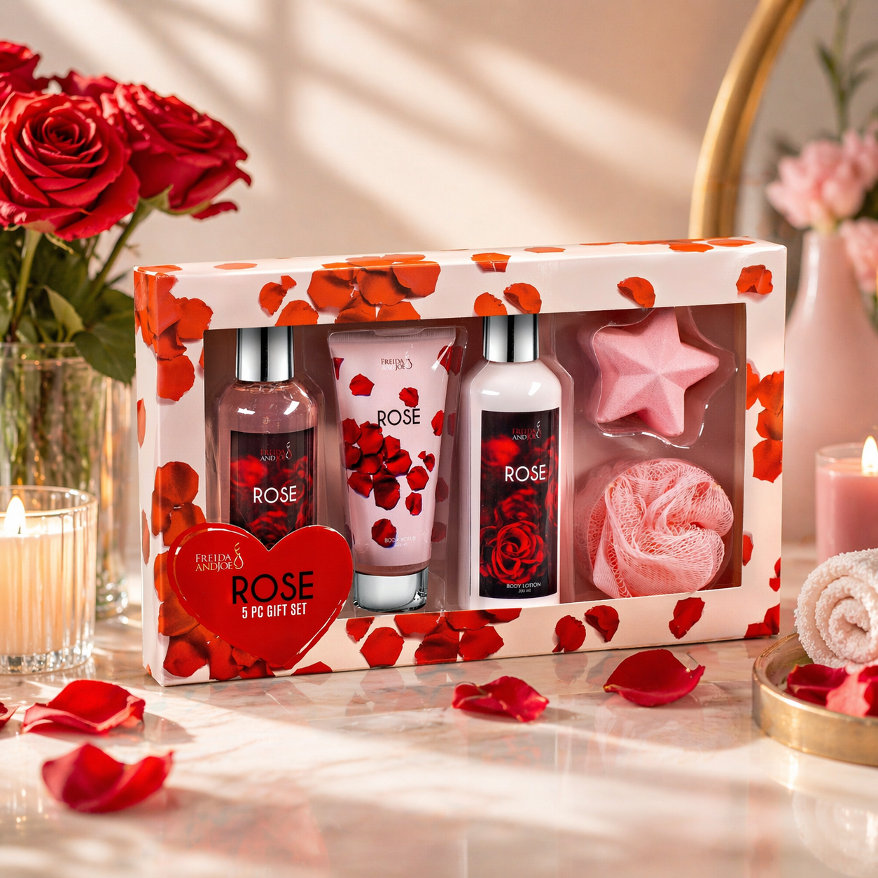 Rose Spa Gift Box for Women – Luxury Bath & Body Gift Set
