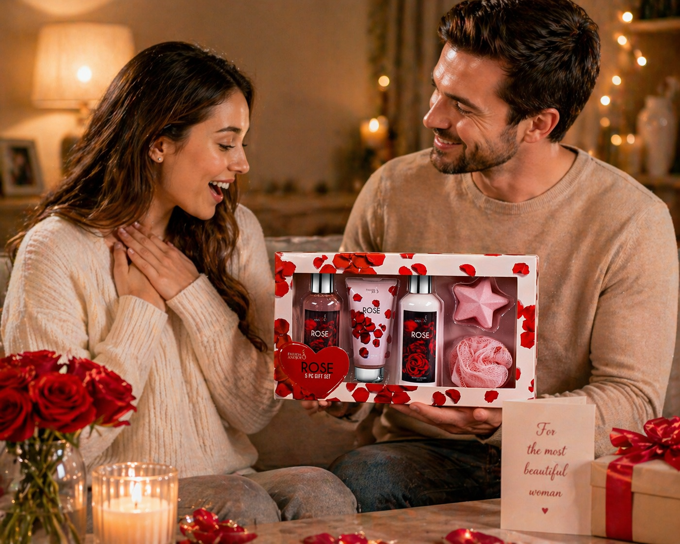 Rose Spa Gift Box for Women – Luxury Bath & Body Gift Set