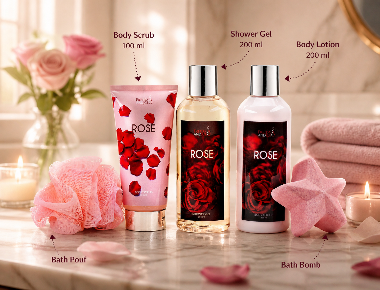 Rose Spa Gift Box for Women – Luxury Bath & Body Gift Set