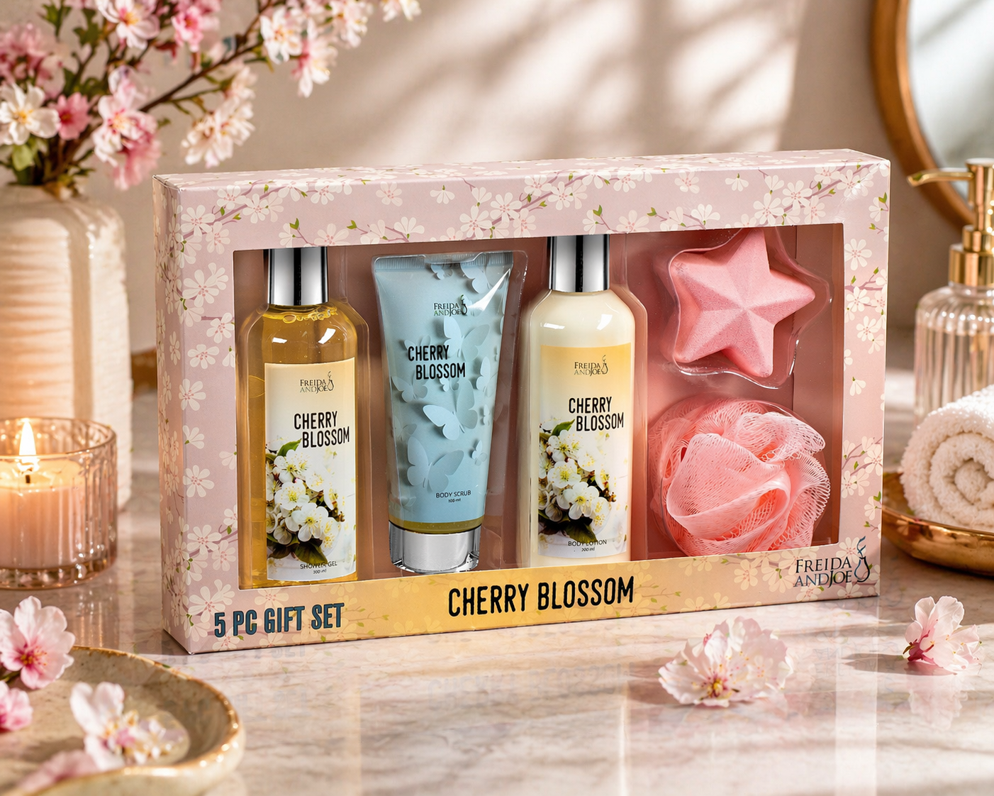 Cherry Blossom Spa Gift Box for Women – Luxury Bath & Body Gift Set