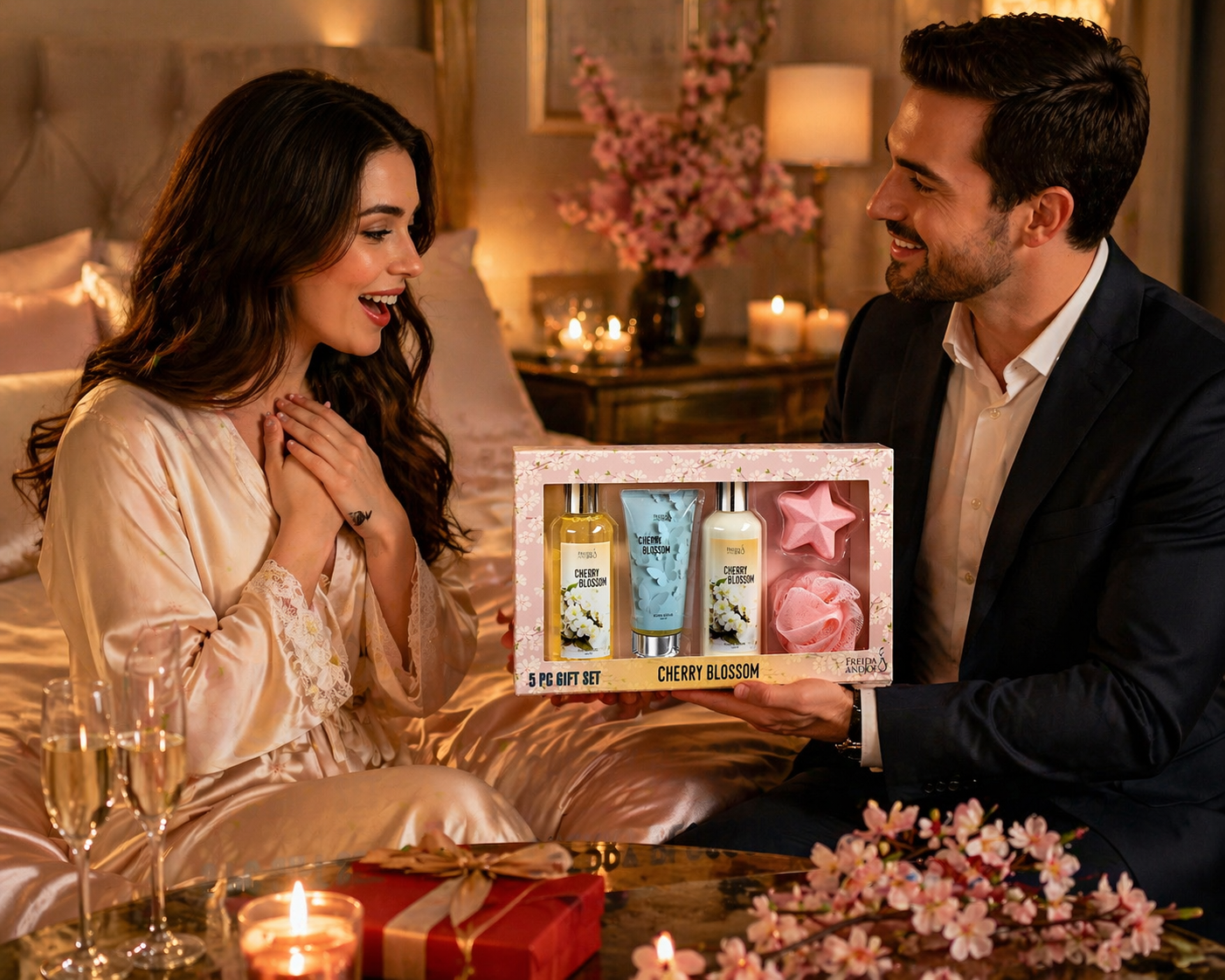 Cherry Blossom Spa Gift Box for Women – Luxury Bath & Body Gift Set