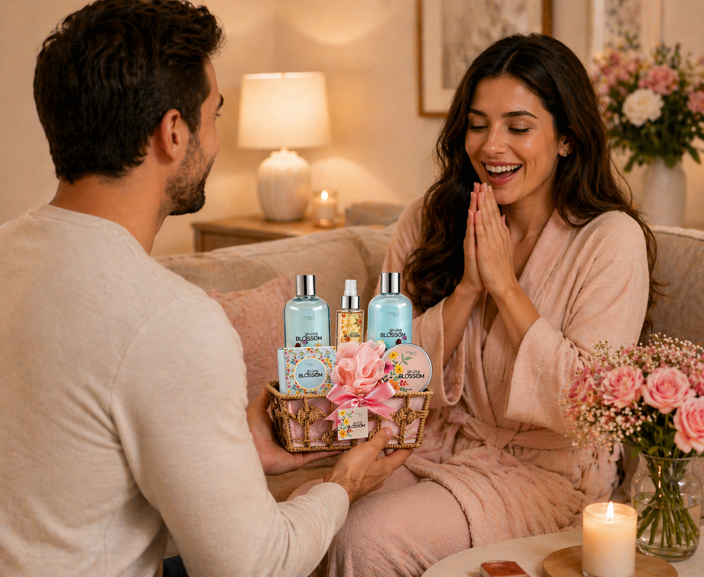 Spring Blossom Spa Gift Basket for Women – Mother’s Day Bath & Body Gift Set