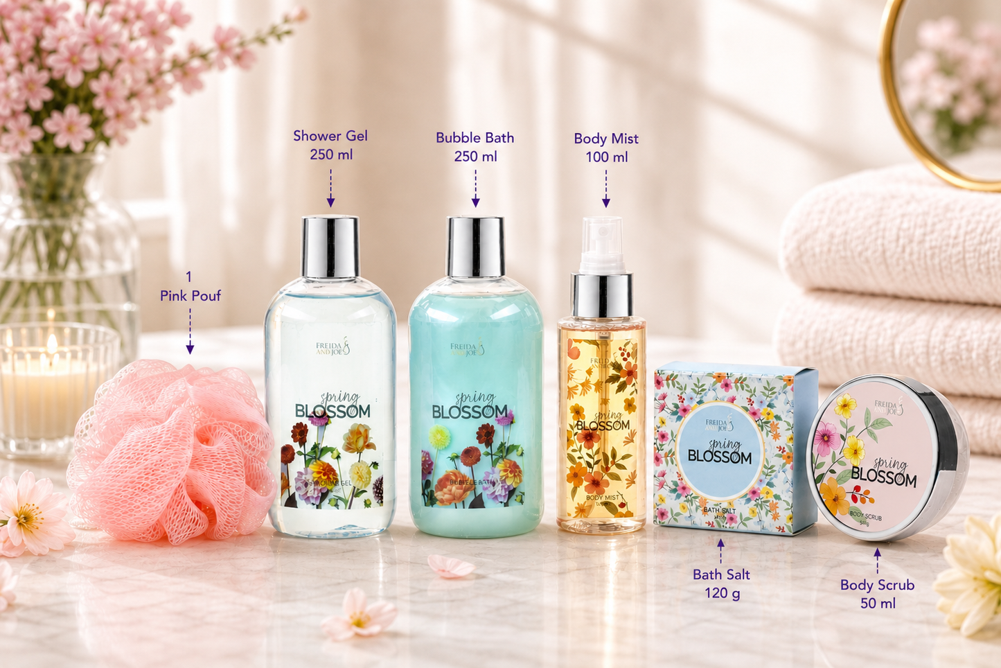 Spring Blossom Spa Gift Basket for Women – Mother’s Day Bath & Body Gift Set