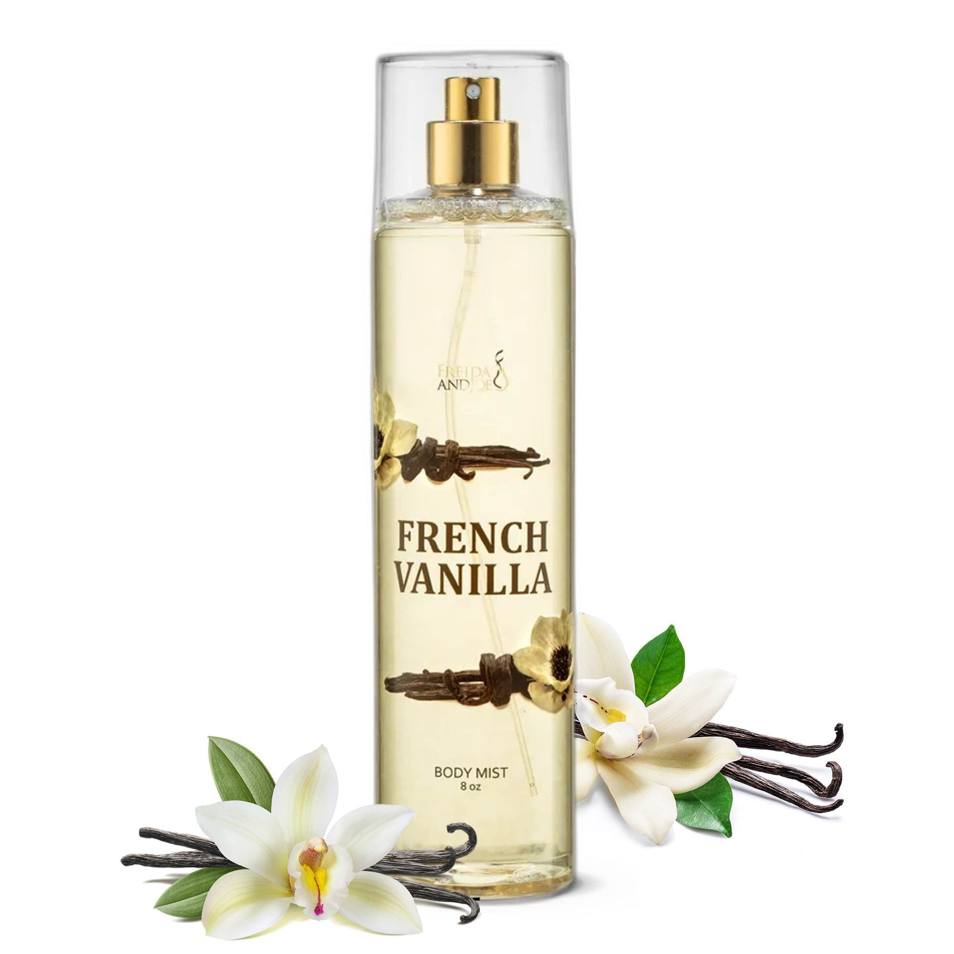 French Vanilla Fragrance Body Mist in 8oz Spray Bottle – Freida & Joe