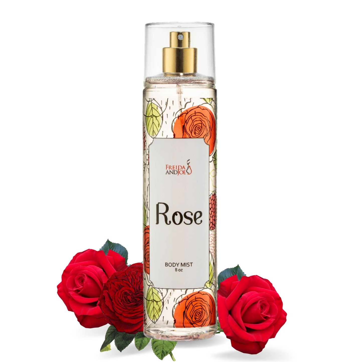 Rose Fragrance Body Mist in 8oz Spray Bottle