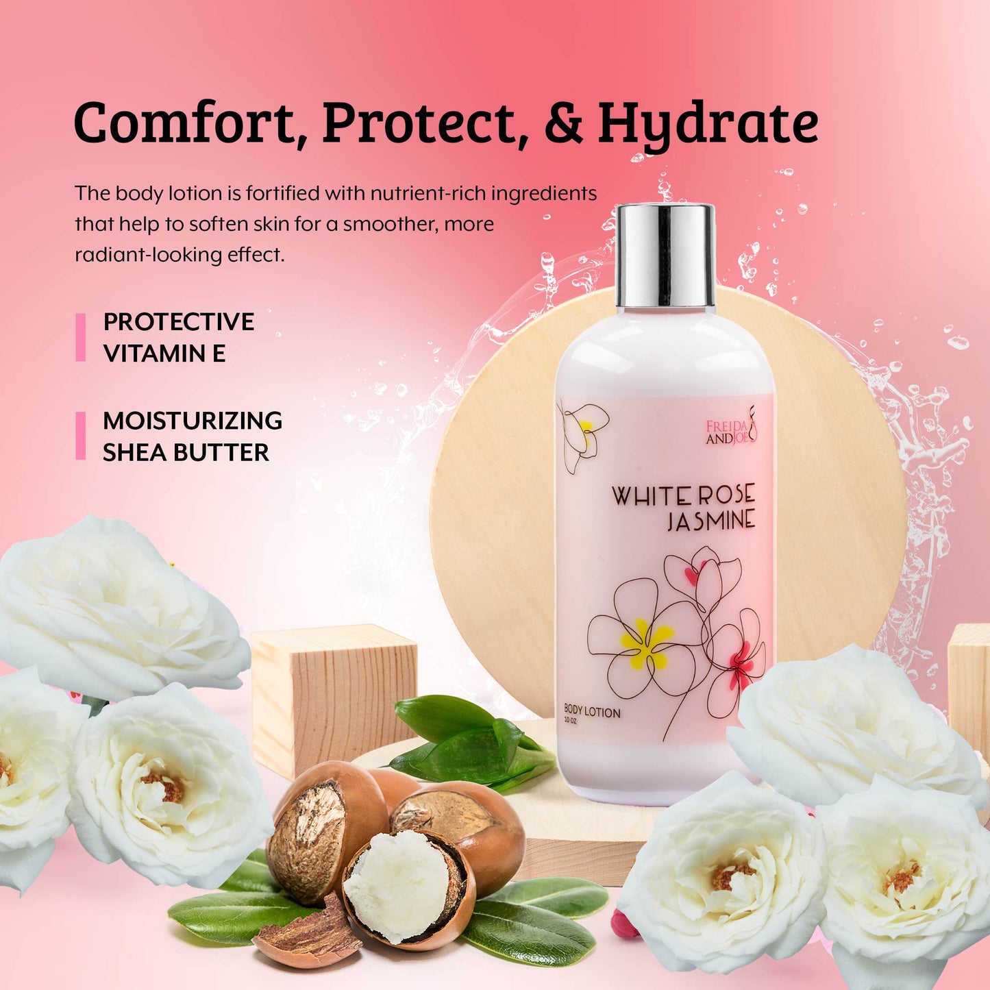 White Rose Jasmine Fragrance Body Lotion in 10oz Bottle