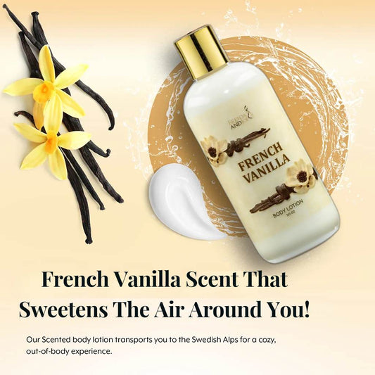 French Vanilla Fragrance 10oz Body Lotion and 8oz Body Mist Spray Bundle