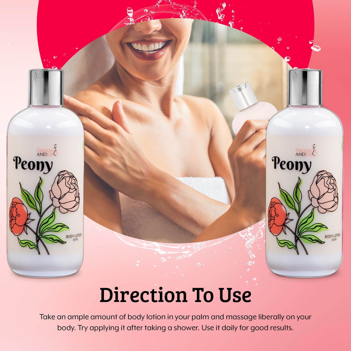 Peony Fragrance Body Lotion in 10oz Bottle
